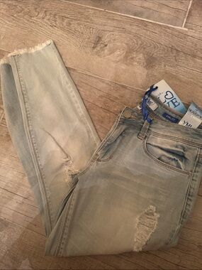 YMI Light Blue Denim Jeans with Blue Trim